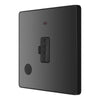 BG Evolve Black Chrome 13A Flex Outlet Neon Unswitched Fused Connection Unit PCDBC54B with 25mm Steel Back Box