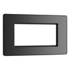 BG Evolve Black Chrome 4G Euro Plate with 2X USB-A Dual Chargers – Black Insert