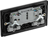 BG Evolve PCDBC22B Black Chrome 2 Gang 13A Switched Socket Outlet - Black Insert