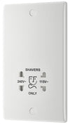 BG 820 Moulded Round Edge | White | 115-230V Dual Voltage Shaver Socket