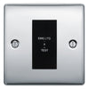 BG Nexus Metal Polished Chrome 20AX 2 Way Emergency Lighting Test Key Switch - Black Insert