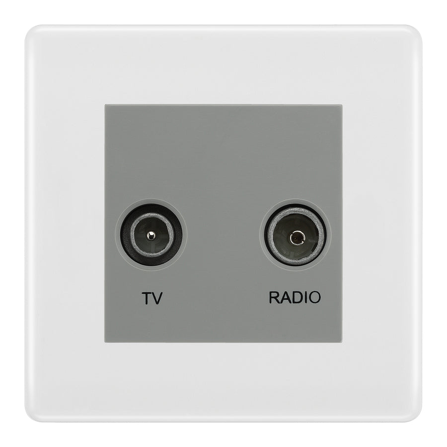 BG Nexus White Moulded TV & FM Socket NWM66G