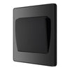 BG PCDBC12WB Black Chrome Evolve 1 Gang 20A 16AX 2 Way Wide Rocker Light Switch - Black Insert