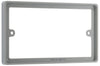 BG Nexus Grey 2 Gang Double 10mm Depth Rectangle Spacer Frame Back Box Plate