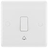BG 814 Moulded Round Edge | White | 1 Gang 10AX 1 Way Bell Push Plate Switch