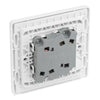 BG Evolve Pearlescent White 2G Wide Rocker Light Switch PCDCL42WW with 35mm Steel Back Box