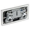 BG Screwless Black Nickel 13A Double Socket FBN22B with 25mm Steel Back Box