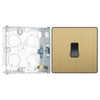 BG Evolve Satin Brass 1 Gang 20A 16AX 2 Way Light Switch PCDSB12B with 25mm Steel Back Box