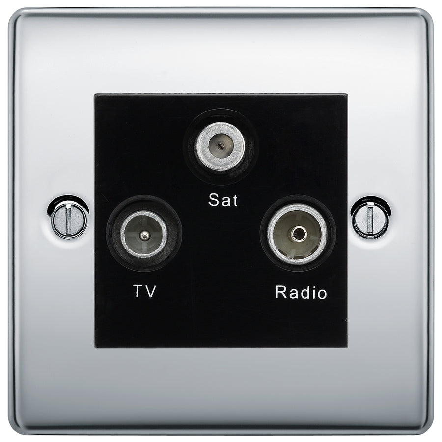 BG Nexus Metal Polished Chrome TV/FM/SAT Socket NPC67B