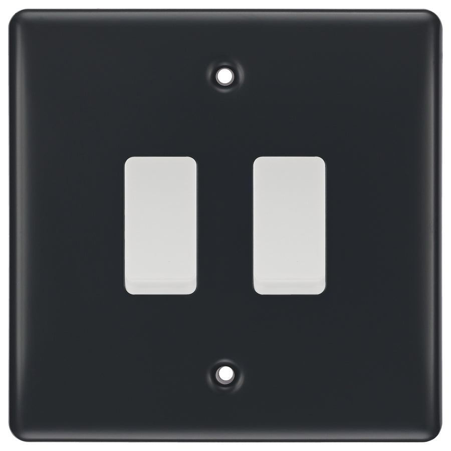 BG Part M 2 Gang Intermediate Light Switch Custom Grid Switch