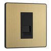 BG Evolve Satin Brass 1 Gang Master Telephone Outlet PCDSBBTM1B with 35mm Steel Back Box