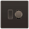 BG Black Nickel Screwless 2 Gang Switch 1x Dual Mode LED Dimmer 1x Intermediate Switch
