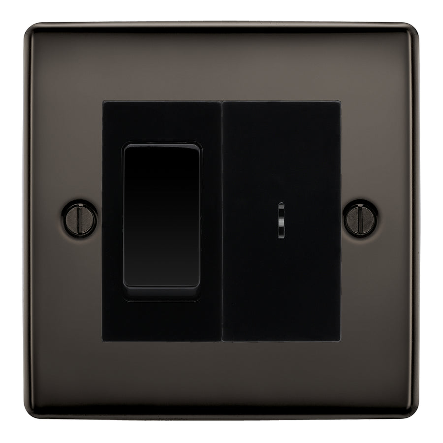 BG Nexus Black Nickel 2 Way Single Pole Key Switch with 2 Way Single Pole Switch, Key Included - Black Insert