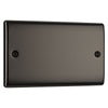 BG Nexus Black Nickle Double Blanking Plate NBN95 with 35mm Steel Back Box