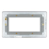 BG Polished Chrome 4G Euro Plate with 2X USB-A Dual Chargers – Black Insert