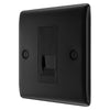BG Nexus Matt Black 1 Gang RJ11 Single Data Outlet NFBRJ111 with 35mm Steel Back Box