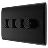 BG Nexus Matt Black 200W 2 Way Quadruple Trailing Edge Dimmer Switch NFB84 with 25mm Steel Back Box