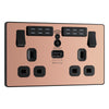 BG Evolve Polished Copper Double USB Socket with WiFi Extender PCDCP22UWRB and 25mm Steel Back Box