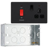 BG Evolve Matt Black 45A Switch 13A Switched Socket Cooker Control Unit PCDMB70B with 35mm Steel Back Box