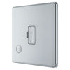 BG Screwless Polished Chrome 13A Unswitched Spur + Cable Outlet FPC55 with 35mm Steel Back Box