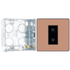 BG Evolve Polished Copper Single Secondary Touch Dimmer Switch PCDCPTDS1B with 35mm Steel Back Box