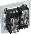 FBS82 Back - This trailing edge double dimmer switch from British General allows you to control your light levels and set the mood. The intelligent electronic circuit monitors the connected load and provides a soft-start with protection against thermal