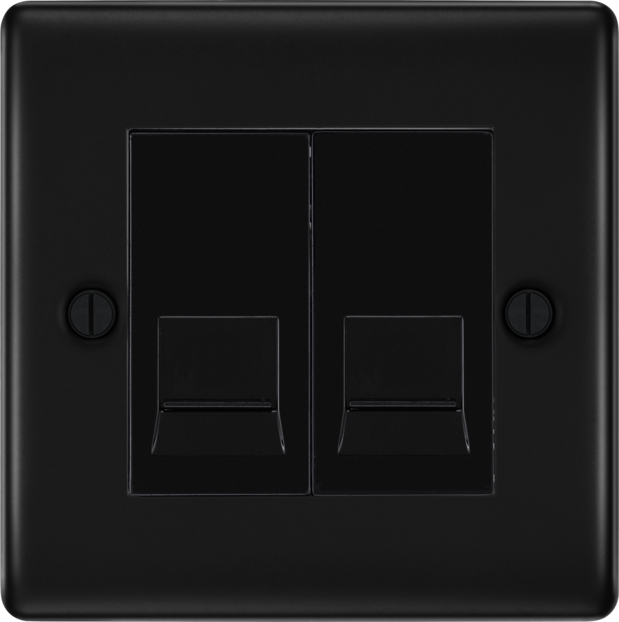 BG NFBRJ112 Nexus Metal RJ11 Double Data Outlet Socket - Matt Black ...