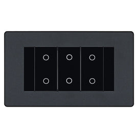 BG Evolve Matt Grey Screwless Triple Master Touch Dimmer Switch PCDMGTDM3B