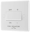 BG 815 Moulded Round Edge | White | 1 Gang 10AX 3 Pole Fan Isolator Switch