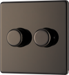 FBN82P Front - This trailing edge double dimmer switch from British General allows you to control your light levels and set the mood.