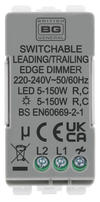 BG RPCDWDLT Evolve Grid White 200W 2 Way Intelligent Trailing-Edge LED Push Rotary Dimmer Module