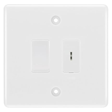 BG Nexus White 2 Gang 20 Amp Key Switch with 20 Amp Double Pole Switch