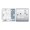 BG Nexus Metal Polished Chrome 13A Single Switched Socket NPC21W with 35mm Steel Back Box