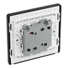BG Evolve Black Chrome 2 Gang 20A 16AX 2 Way Light Switch PCDBC42B with 35mm Steel Back Box