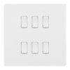 BG Evolve Pearlescent White 6 Gang Custom Grid Light Switch