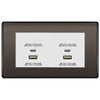 BG Black Nickel 4G Euro Plate with 45W USB A+C Charger Modules - White Insert