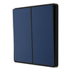 BG Evolve Matt Blue 2 Way Double Edge to Edge Rocker Switch PCDDB42EB with 35mm Steel Back Box