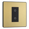 BG Evolve Satin Brass Single Secondary Touch Dimmer Switch PCDSBTDS1B with 35mm Steel Back Box