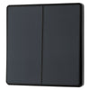 BG Evolve Matt Grey 2 Way Double Edge to Edge Rocker Switch PCDMG42EB with 25mm Steel Back Box