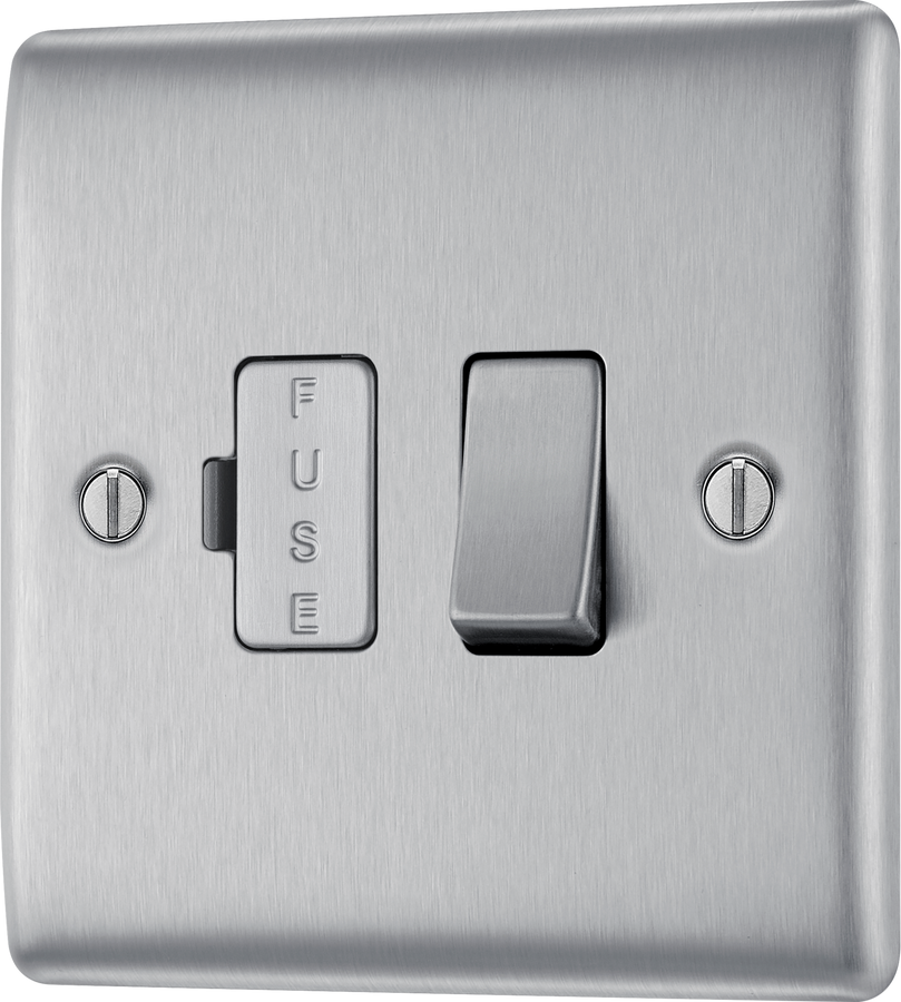 NBS50 Front - This switched and fused 13A connection unit from British General provides an outlet from the mains containing the fuse and is ideal for spur circuits and hardwired appliances.