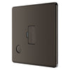 BG Screwless Black Nickel 13A Flex Unswitched Fused Connection Unit FBN55 with 35mm Steel Back Box