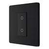 BG Evolve Matt Black Single Secondary Touch Dimmer Switch PCDMBTDS1B with 35mm Steel Back Box