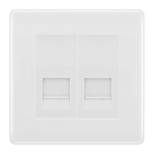 BG White Moulded Double IDC Secondary Telephone Socket - White Insert