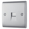 BG Nexus Brushed Steel 1 Gang Slave Telephone Socket with Surface Pattress Back Box