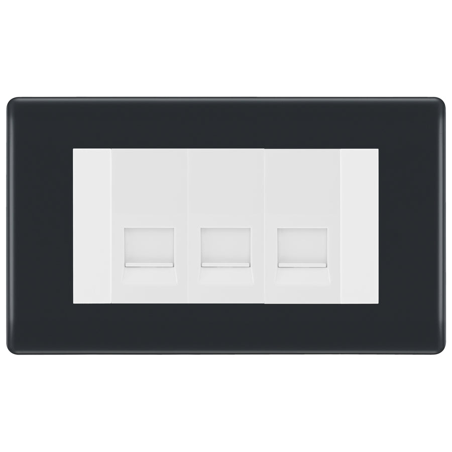 BG Part M 3 Gang IDC Master Telephone Socket - White Insert