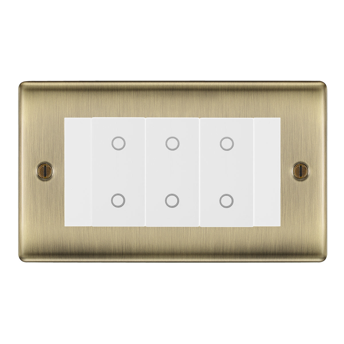 BG Nexus Antique Brass Triple Secondary Touch Dimmer Switch - White ...