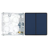 BG Evolve Matt Blue 2 Way Double Edge to Edge Rocker Switch PCDDB42EB with 25mm Steel Back Box