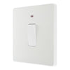 BG Evolve Pearlescent White 20A Double Pole Switch with Neon PCDCL31W and 35mm Steel Back Box