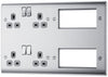BG NBS222EM8G Nexus Metal 2x 2G Socket 13A + 2x 4 Module Aperture - Grey Insert - Brushed Steel