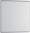 FBS94 Front - This screwless brushed steel single blank plate from British General is ideal for covering unused electrical connection.